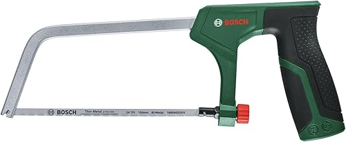 Bosch Bügelsäge 150mm (Mini-Bügelsäge mit robustem Bimetall-Sägeblatt für präzise Schnitte in Metall, Kunststoff und Weichholz; 24 TPI; einfacher Blattwechsel; Ergonomischer Handgriff mit Softgrip) - Cheap-Us