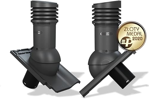Entlüfterkamin Tile EVO DN125 für Braas - RUBIN 9V Dachziegel Dachlüfter Lüfter 9 V (RAL8004 - Ziegelrot) - Cheap-Us