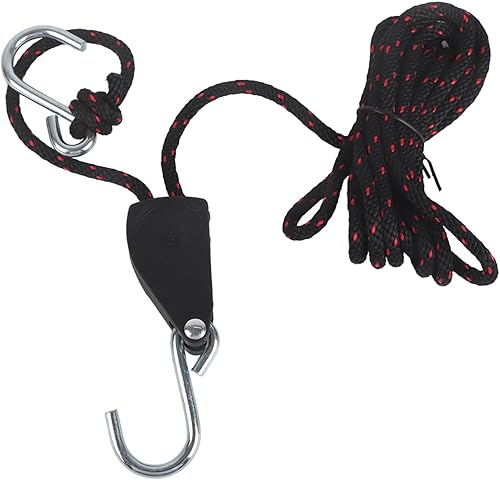 VGEBY Kajak-Sicherungsseil, CARGO STRAP, Bootssicherungsgurt, Schwarz, Metall+Nylon, S-Haken, 300 cm, 68 kg, Kajak, Kanu, Boot - Cheap-Us