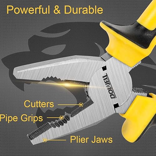 DOWELL Lineman's Zangen-Kombinationszange 8-Zoll-Zange mit Schneidekonstruktion aus Nickel-Chrom-Stahl mit professionellem Griff - Cheap-Us