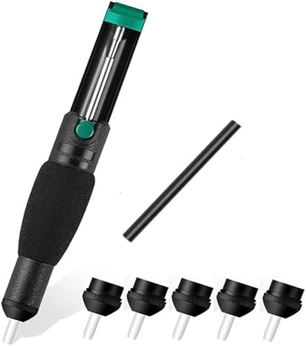 Piarktoy Doppelring-Entlötpumpe, Kunststoff, Lötzinn Vakuum, Sauger, Entlöter, mit 5 extra Düsen - Cheap-Us