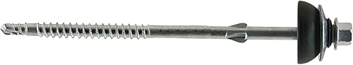 SawTec 111353 Eternitschraube 6,5x130 duplexbeschichtet mit Bohrspitze & Regenhut, Edelstahl - Cheap-Us