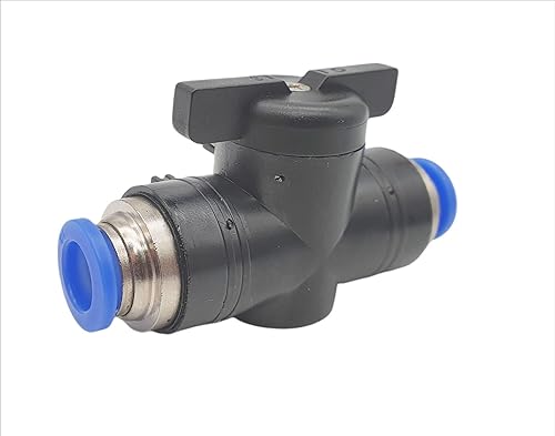 Absperrhahn mit 6mm Steckanschuss - Steckverbinder - Pneumatikverbinder - PUSH IN - Cheap-Us