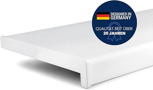 TJ Fensterbank Innen I 25 x 170 cm I weiß I hochwertige PVC Fensterbank mit Seitenabschluss I Fensterbrett kratzfest & feuchtigkeitsundurchlässig I pflegeleichter & langlebiger Fenstersims für Innen - Cheap-Us