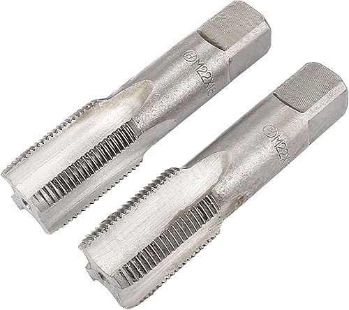 sourcing map 1 Paar metrisches Handgewinde Gewindesteigung 4 gerade Nuten H2 legierter Werkzeugstahl M22x1,5 - Cheap-Us