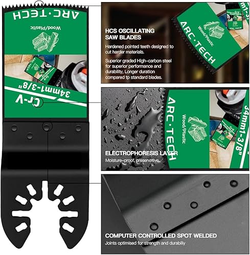 50 Tlg Multitool Sägeblätter Holz Set, Oszillierende Sägeblätter Titan 5 tlg Multitool Sägeblätter, für Metall und hartes Material,Universal SchnellwechselOszillierendes Zubehör Kompatibel mit Bosch - Cheap-Us
