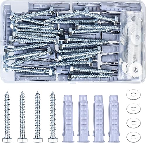 25 Sets M8 M12 Schwerlastdübel, Schrauben dübel set, Sechskantschrauben mit Dübel Schrauben Set, Universaldübel, Fensterrahmendübel, Langschaftdübel, Spreizdübel, Wandmontage Schraubensatz - Cheap-Us