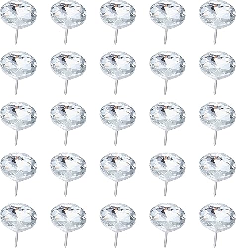 Kyrio 60 Stück Strass-Nähknöpfe, Diamant-Kristall, Polster, Nägel, Reißzwecken, Sofa, Wand, Basteln, Dekoration, 25 mm - Cheap-Us