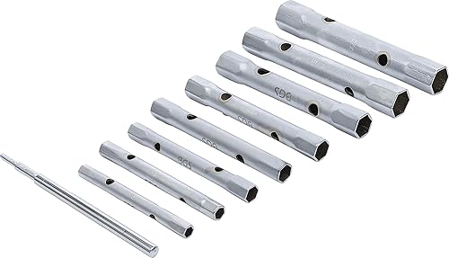 BGS 1218 | Rohrsteckschlüssel-Satz | 9-tlg. | SW 6 x 7 - 20 x 22 mm | metrisch | inkl. Tetron-Rolltasche - Cheap-Us