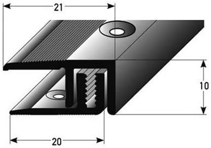 PROVISTON | Abschlussprofil | Aluminium eloxiert | Bronze Hell | Breite 21 mm | Höhe 7-15 mm | Länge 1000 mm | Gebohrt | Einfassprofil | Einschubprofil | Abschlussleiste | Bodenprofil | 1 Stück - Cheap-Us