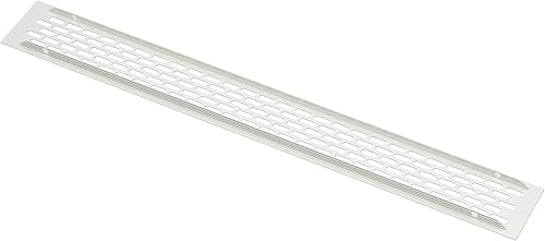 sossai® Aluminium Lüftungsgitter - Alucratis (2 Stück) | Rechteckig - Maße: 24,5 x 6 cm | Farbe: Weiss | Pulverbeschichtet - Cheap-Us