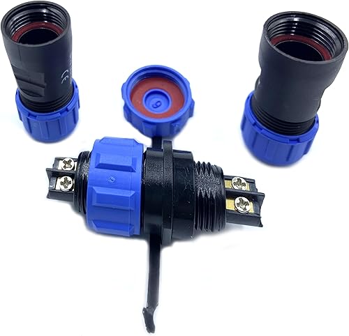 Anschlussstecker Luftfahrtstecker SP13 2 Polig, IP68 2 Pin Lötfreier Aviation-Stecker Wasserdichter und Staubdichter Luftfahrtstecker für Außenlampen Verwendet 250V 13A (14AWG Kabel Schraub-Crimp) - Cheap-Us