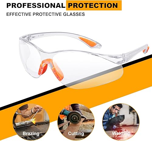 Kigniote Schutzbrille Arbeitsschutzbrille,8 Stück Schutzbrillen Transparent Schutzbrille Labor Sicherheitsbrille Schutzbrille für Arbeit Staubdicht Schießsport für Kinder Herren Damen - Cheap-Us