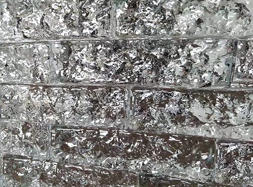 Fuchs Design Crystal Collection, 1x Glasziegel Glasstein Ice glänzen, ca. 10x5x5 cm, Glasbaustein aus Echtglas - Cheap-Us