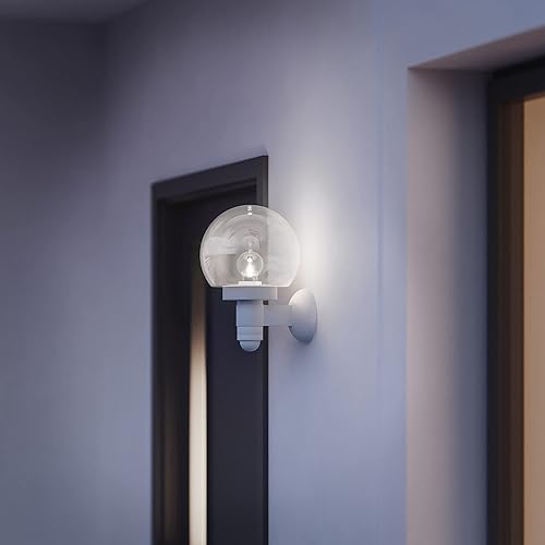 Steinel Sensor-Außenleuchte L 115 S weiß, 240° Bewegungsmelder, 12 m Reichweite, Grundlicht, Dauerlicht, Softlicht - Cheap-Us