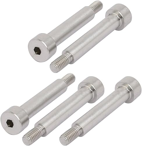 sourcing map 5Stk. 304 Edelstahl Sechskant Schulter Bolzen 8mm Schulter Durchm. 40mm Länge M6 de - Cheap-Us