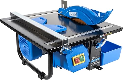 Güde Fliesenschneider GF 180 (230 V, 600 W, 2950 1/min, 18 cm Scheiben-Ø, 3,4/2,5 cm Schnitthöhe (90°/45°), Arbeitstisch 33x36 cm, Diagonalschneidlehre, Parallelanschlag, inkl. Diamanttrennscheibe) - Cheap-Us