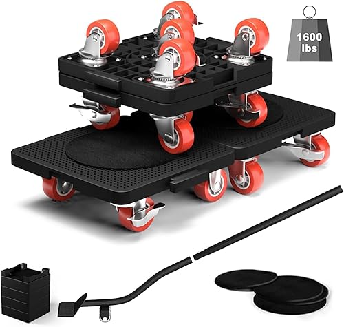 Möbelroller Transportrollen Set, 5 Räder, 300KG Rollen für Möbelheber, Transportrollen Schwerlast mit 1 Lastenheber, Kann gespleißt Werden, Möbelgleiter für Schwere Möbel Verschieben Hilfsmittel - Cheap-Us