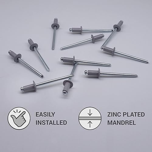 Marcopol (100 Stück) Lackierte Blindnieten 4,0 x 8 mm, Kuppelkopf, DIN 7337, Aluminiumniete und Stahldorn, Pop (100, Anthrazitgrau RAL 7016) - Cheap-Us