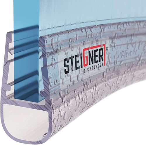 STEIGNER Duschdichtung, 200cm, Glasstärke 3,5/4/ 5 mm, Gerade PVC Ersatzdichtung für Dusche, UK06 - Cheap-Us