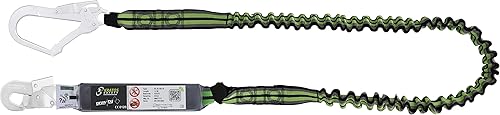 Kratos Safety Verbindungsmittel aus elastischem Gurtband mit Falldämpfer und 2 Karabiner, 2 m, PSA, EN355 - Cheap-Us