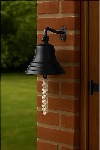 Assorted Collections Bar-Zubehör für Zuhause, Kneipen-Handglocke, wandmontierte Barglocke, Schwarze Glocke mit Seilzug, Last-Order-Glocke mit lautem Ton, ideal für Kneipen Empfang Weihnachten 5 Zoll - Cheap-Us