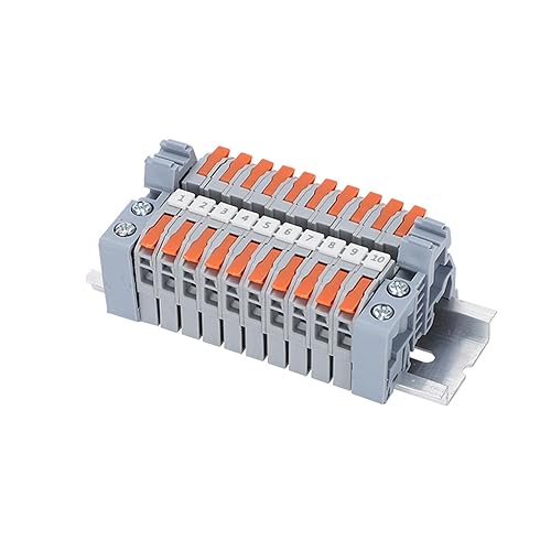 Alriedy Hutschienen Klemmen LT-2,5 orange Reihenklemme,Klemmleiste Elektro für Schnelles Verdrahten,Durchgangsklemme für Elektrische Leitungsverbindungen, Geeignet für DIY-Projekte und Elektrotechnik - Cheap-Us