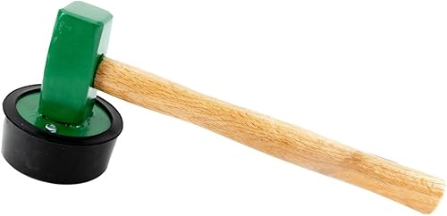 Sanpro Profi Pflasterhammer rund 2,5 kg mit wechselbarem Gummi | Langlebiger Plattenverlegehammer groß für Steinplatten, Terrassenplatten, Platten | Gummihammer, Schonhammer zum Pflastern in schwarz - Cheap-Us