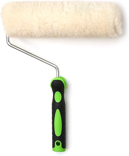 Profi Farbroller aus Lammfell mit 25cm Farbwalze - auf Teleskopstange aufsteckbar - mittelraue bis raue Untergründe - perfekt für Wandfarbe, Fassadenfarbe, Streichputz - Cheap-Us
