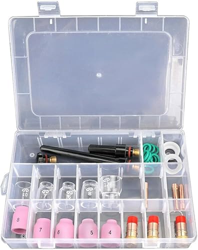 SPORTARC 31 Stück Wig-Schweißbrenner, Kurzgaslinse, Schweißbrenner-Zubehör-Set für WP-17/18/26 Wig-Schweißbrenner, für Stubby Gaslinse, #12 Glasbecher-Set, Wig Schweißen Verbrauchsmaterial Zubehör ﻿ - Cheap-Us