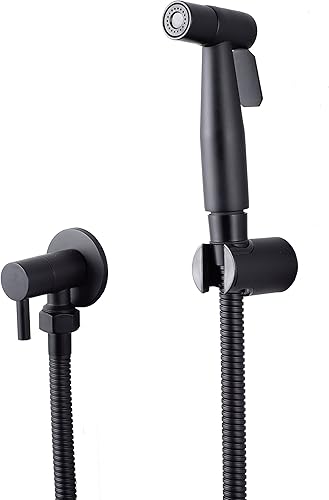 LOSCHEN Bidet Toilettensprüher, Hand Bidet Sprayer, Bidet Handbrause, Edelstahl Duschkopf Bidet Armaturen für Haustierbad/Körperpflege/WC (Schwarz) - Cheap-Us