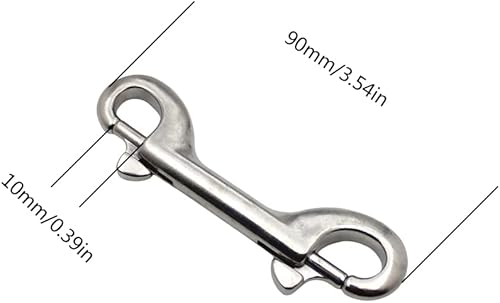 Doppel Karabiner Ketten Schnapphaken 115mm Edelstahl Bolzenschnapper Silber Glänzend Doppelhaken für Hundeleinen Gurtband Taschen Gurte - 3er Set - Cheap-Us