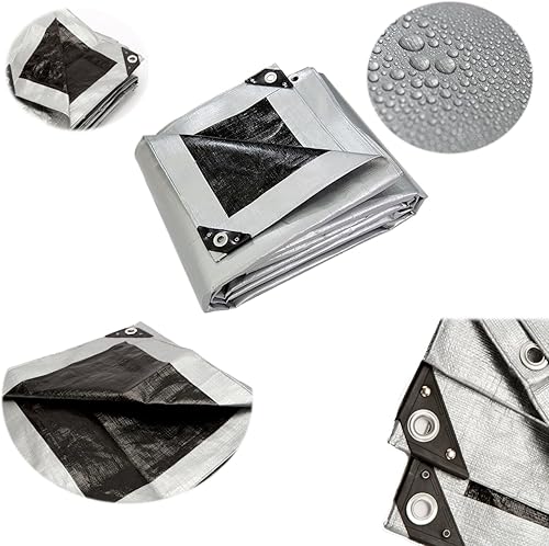 WDB - Plane Abdeck-Plane Wasserdicht Gewebe-Plane mit Ösen - Tarp - Schutzplane für alle Wetterbedingungen - Reisfest - Winterfest - Verstärkte transparente Plane 100g - 3 x 5 m - Cheap-Us