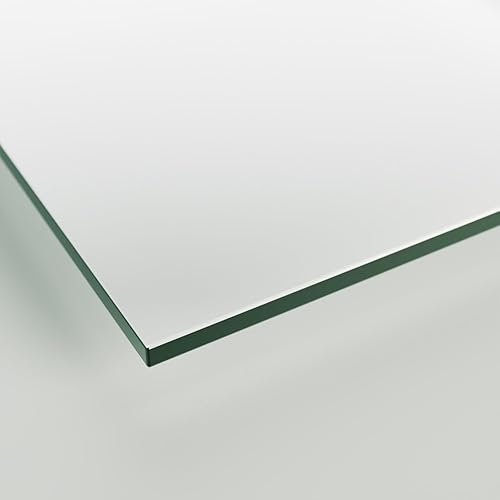 Glasplatte Tisch 60x120 ESG Glas 6mm nach Maß klar - Glasscheibe 60 x 120 cm für Schreibtisch Schminktisch - Sicherheitsglas Glasplatten nach Maß rechteckig als Schutz transparent - Cheap-Us