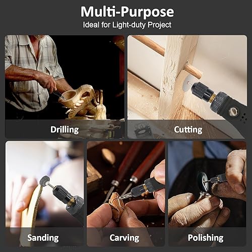 CHOKMAX Mini Multifunktionswerkzeug, 3.7V Akku Mehrzweckschleifmaschine mit 42pcs Zubehör Electric Rotary 16000rpm Speed DIY Grinder für Polieren, Reinigen und Gravieren - Cheap-Us