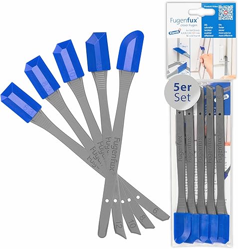 KLASSIK (PLUS) FUGENFUX® 5er Set – Fugenglätter | Fugenabzieher mit Revolutionärer Zauber-Spitze für Extrem Enge Stellen | 5 optimierte Spezial-Fugenköpfe | Made in Germany | Für sämtliche Dichtstoffe - Cheap-Us