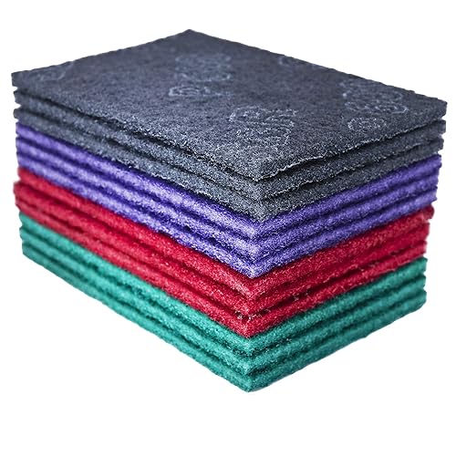 S&R Schleifvlies-Pads – 12er Set Schleifvliesmatten, Schleiffleece für Metall, Holz, Stahl & Edelstahl, Schleif-Fleece zum Schleifen & Polieren, Körnung P180-P320-P600-P800 - Cheap-Us