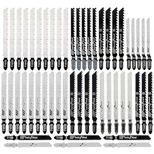 52tlg. Stichsägeblätter Set Stichsägeblätter Holz Jigsaw Sã¤gen T-Schaft Stichsägeblatt für Holz und Metall, sägeblätter stichsäge Zubehör. - Cheap-Us