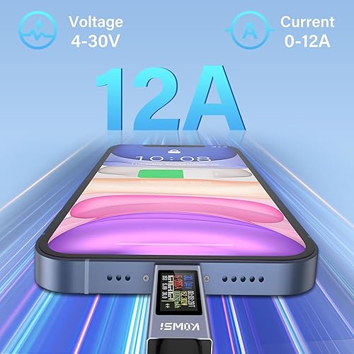 diymore 360W USB C Tester Messgerät 4-30V 0-12A USB Strommessgerät Kapazität Spannungsprüfer Strommessgerät, USB Power Meter Leistungskapazität Detektor - Cheap-Us