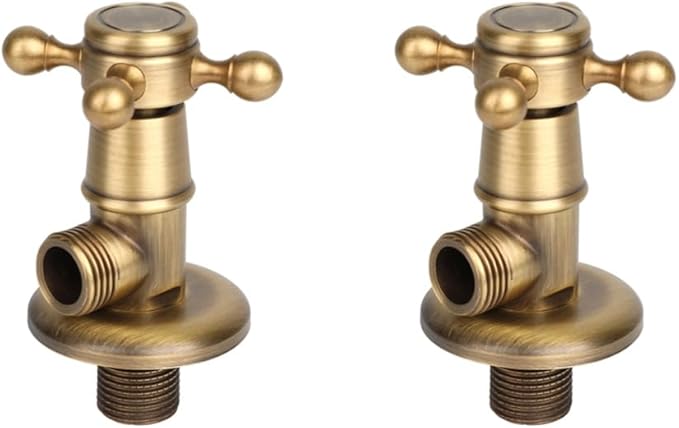2PCS Europäische Hardware Badezimmer Messing Dreieck Ventil Antike Eckventil - Cheap-Us