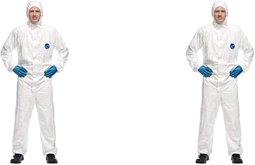 DuPont Tyvek 500 Xpert Chemikalienschutzkleidung mit Kapuze, KategorieII, Typ 5-B und 6-B Robust und Leicht Weiß Größe XL - Cheap-Us