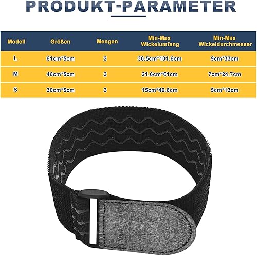 Upbeat Gurtbänder mit Klettverschlüssen 23 x 3cm (10 Stück), Klettband mit Schnalle, Elastische Gurte, Klettgurte und Packriemen für Schläuche, Verlängerungskabel, Fahrrad, Werkstatt, Hosengummi - Cheap-Us