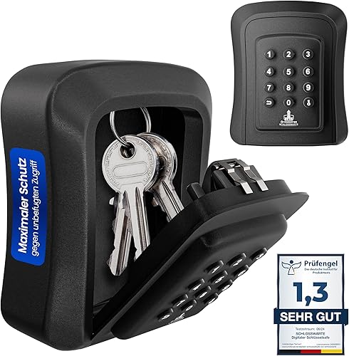 Schlosswarte - digitaler Schlüsseltresor, Schlüsselsafe mit 9.999.999.999 Kombinationen, für aussen und innen, aus robustem Metall, hohe Widerstandsstufe - Cheap-Us
