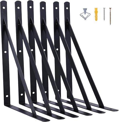 Regalhalterung 6 Stück I 300 x 190 mm I REGALTRÄGER mit SCHRAUBEN I Wandhalterung Regal Tragkraft 30 kg I Regalträger | Wandmontage Konsole (6 Stück) - Cheap-Us