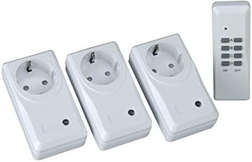 Unitec 48110 Funkfernschalterset mit Selbstlernfunktion, Funksteckdosen Set, 3Steckdosen+1Fernbedienung,weiß - Cheap-Us