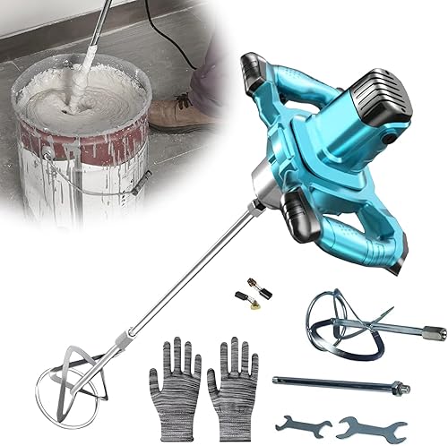 Farb-Mörtelrührer, 3100W Rührwerk, Elektrischer Hand-Zementmischer, mit 6 Einstellbaren Geschwindigkeiten, Arretierbarer Schalter, Ergonomisch, Industriemischer für Farbe, Gips, Zement, Mörtel - Cheap-Us