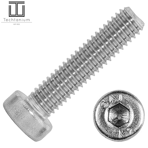 Techtanium® Zylinderschrauben M8 x 20 mm mit Innensechskant [niedrige Form] aus Edelstahl A2 (10 Stück) | Zylinderkopfschrauben | Gewindeschrauben | DIN 7984 - Cheap-Us