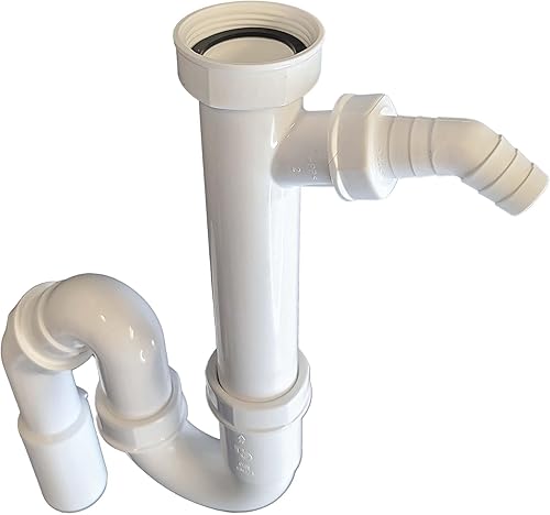Tecuro Geruchsverschluss Küchen-Ablaufgarnitur mit Geräteanschluss 1 1/2 Zoll Siphon Flexibel Kürzbar Weiß - Cheap-Us