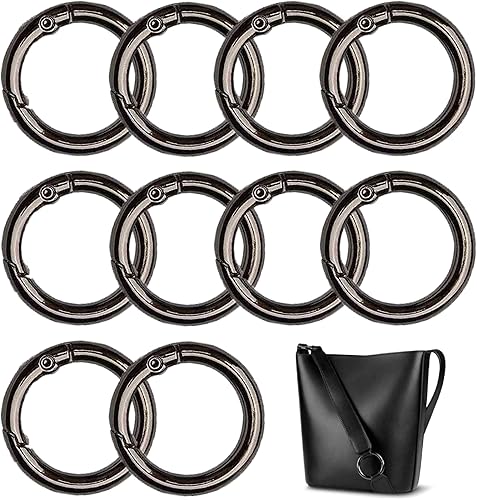XCSJ 10 pcs 45mm Runde Karabiner Schwarz Sehr Robust Zinklegierung Runde Karabiner Karabiner Ring Karabiner Rund Karabinerhaken Rund Für Schlüsselanhänger Tasche Schmuck Diy Handwerk Machen (45.00) - Cheap-Us