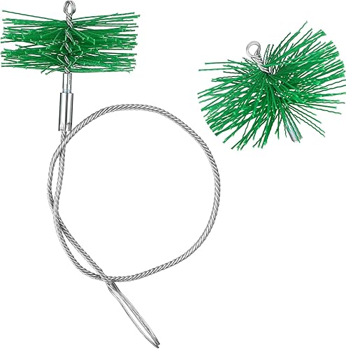 Perthlin 2 Stück Kaminbesen mit 1 Schubstange, Ø 16 cm Ofenrohrbürste Kunststoff Kaminbesen Schornsteinbesen 1 m Edelstahl Flexstange Kaminrohr Reinigungsbürste Bürste für Kamin Schornstein Ofen - Cheap-Us